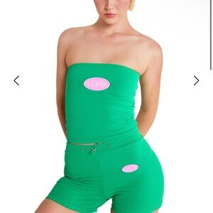 (SOLD)BodybyRavenTracy It Girl Tube Set Green NWT and BodybyRavenTracy Packaging